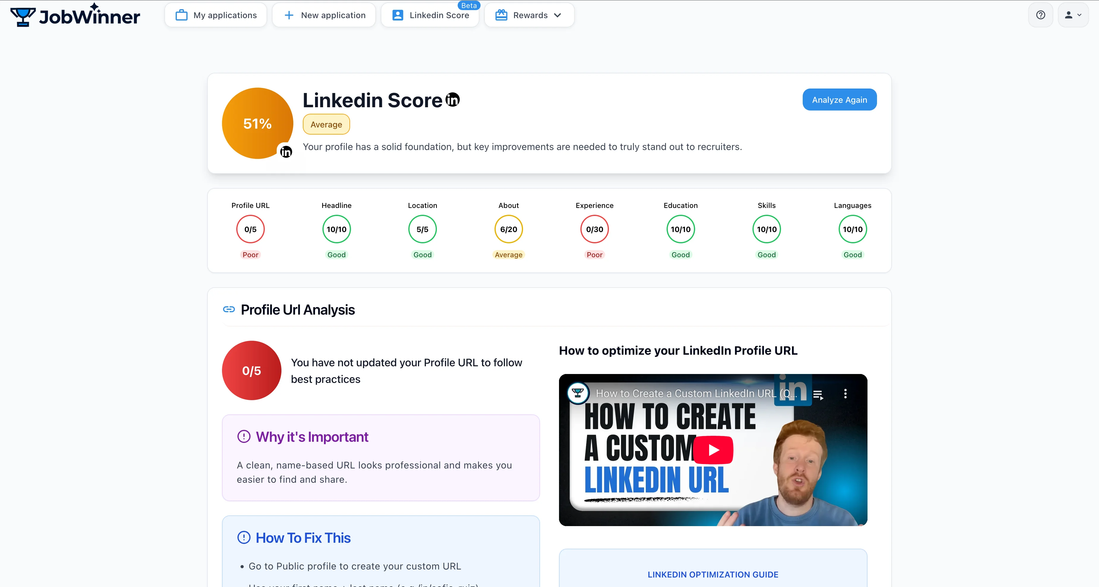 LinkedIn Review AI — herramienta de optimización de perfiles con IA