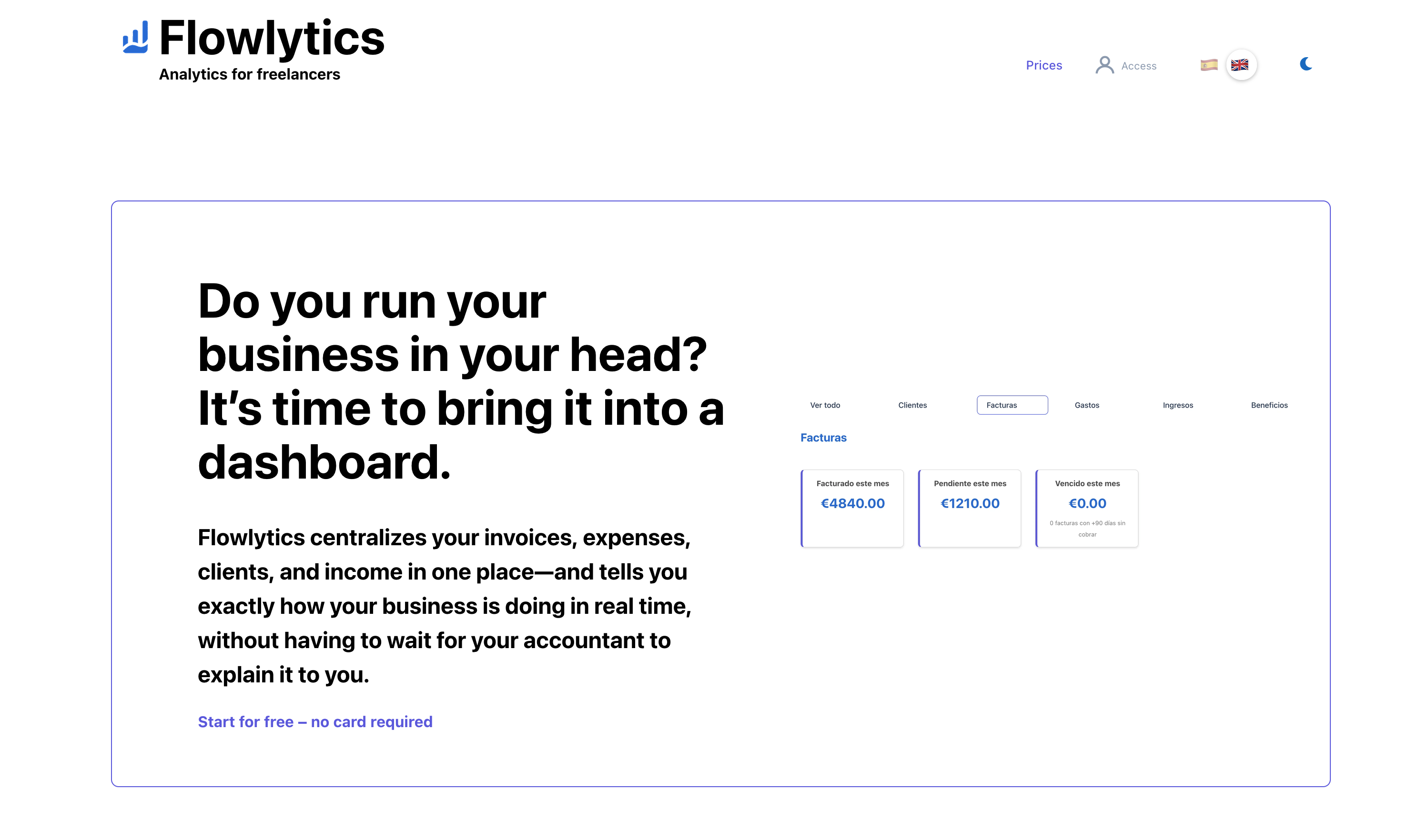 Flowlytics — SaaS de gestión para autónomos